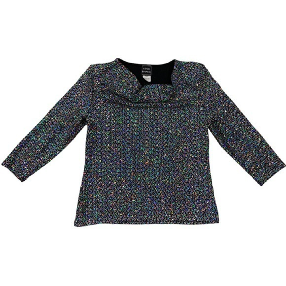 Coco Bianco Top Sparkle NEW Years Eve Top Size Medium